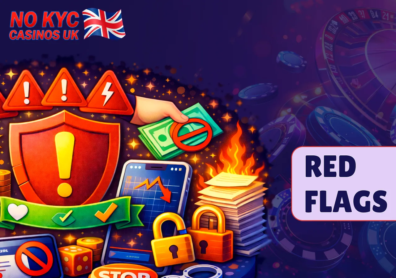 Red flags and risks when choosing UK No KYC casinos.